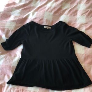 Loft peplum black sweater M